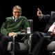 Bill Gates, left, and Warren Buffett, right, speaking with journalist Charlie Rose at a Columbia Business School event in January 2017.